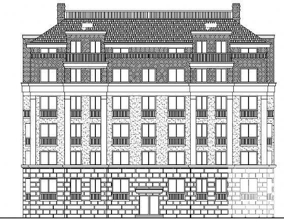 精美6层住宅楼建筑施工CAD图纸 - 3