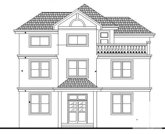 小型3层别墅建筑施工CAD图纸 - 1