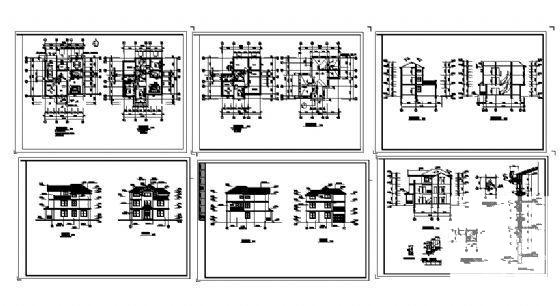 小型3层别墅建筑施工CAD图纸 - 4