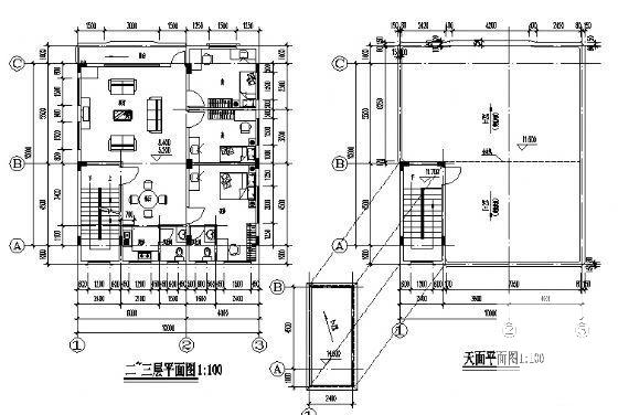 临街4层小住宅楼建筑CAD施工图纸 - 3