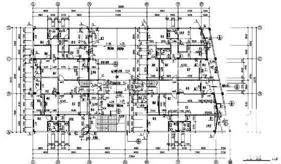 不规则住宅建筑施工CAD图纸（砖混结构） - 1