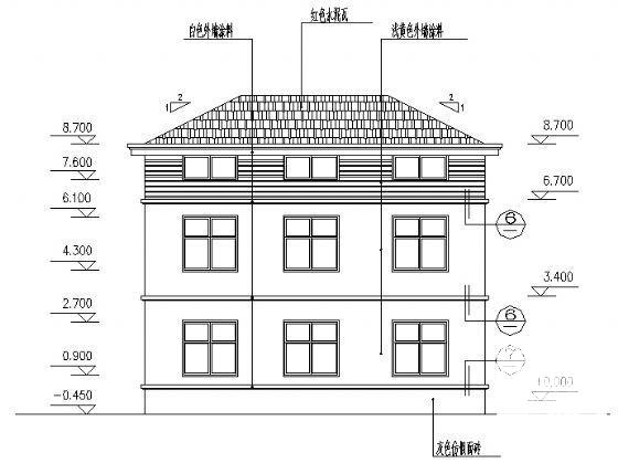 龙城3层民居建筑、结构CAD施工图纸 - 2