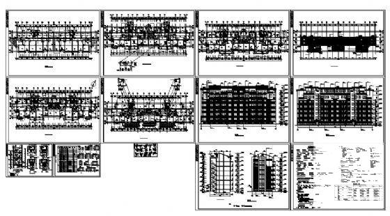 7层框架结构住宅楼建筑施工CAD图纸 - 1