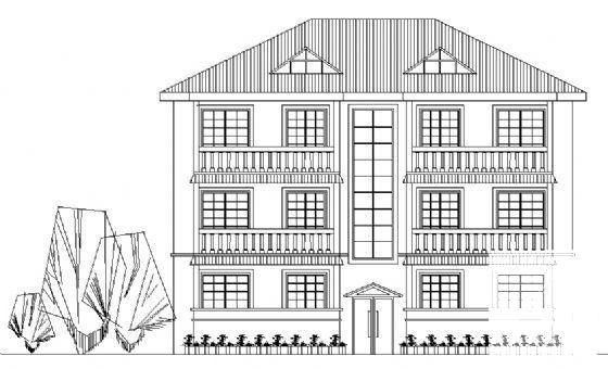 砖混结构中学3层专家楼建筑施工CAD图纸 - 2