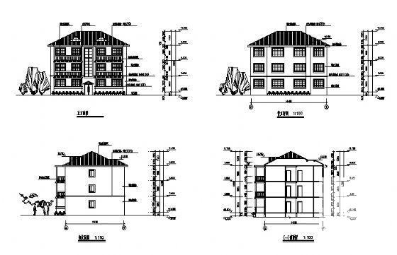 砖混结构中学3层专家楼建筑施工CAD图纸 - 3