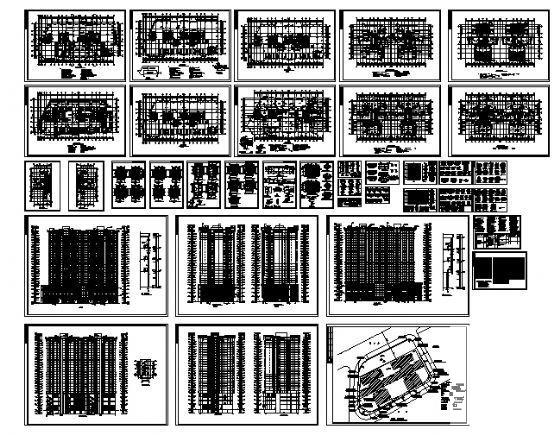 框剪结构都市华庭高层住宅楼建筑施工CAD图纸 - 1