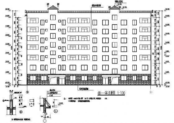 7层底框结构多层住宅楼建筑施工CAD图纸 - 3