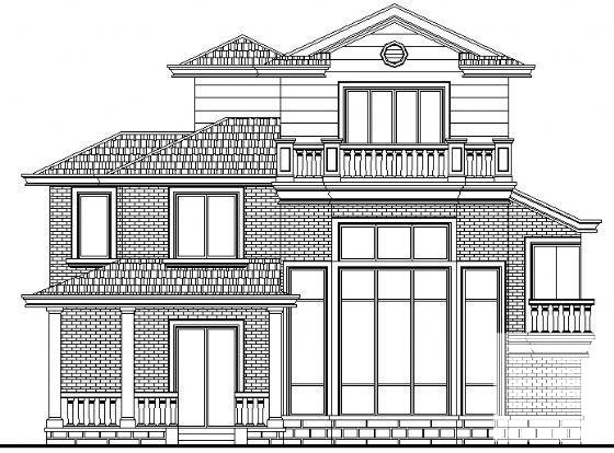 砖混结构3层别墅建筑方案设计CAD施工图纸 - 4