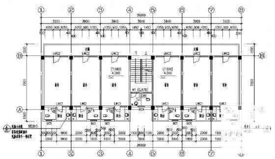 多层宿舍楼建筑CAD施工图纸 - 3