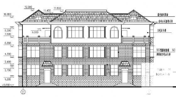 3层双拼别墅建筑CAD施工图纸 - 2