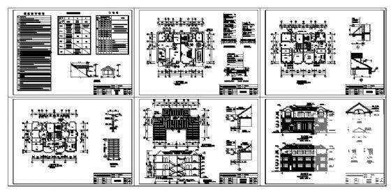 3层双拼别墅建筑CAD施工图纸 - 4