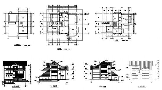 小型别墅建筑CAD图纸 - 3