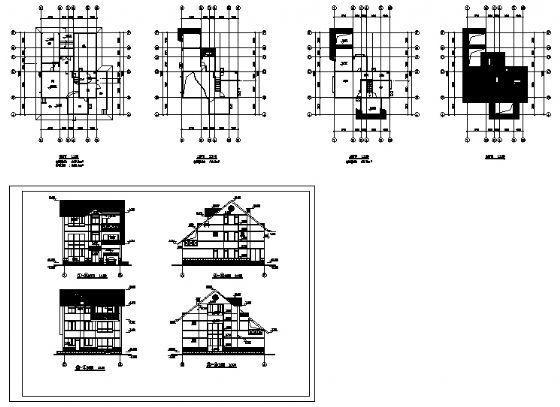 简单别墅建筑CAD图纸 - 1