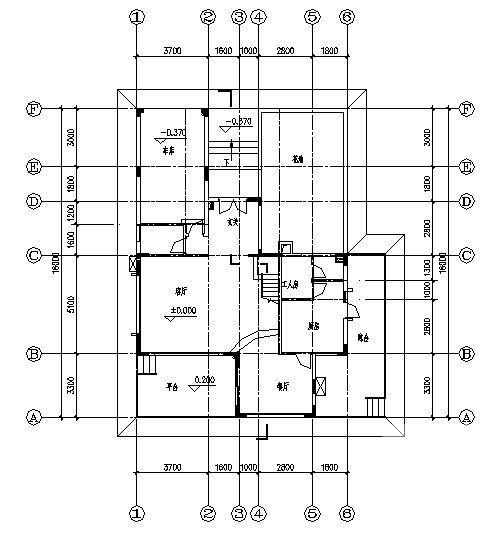 简单别墅建筑CAD图纸 - 3