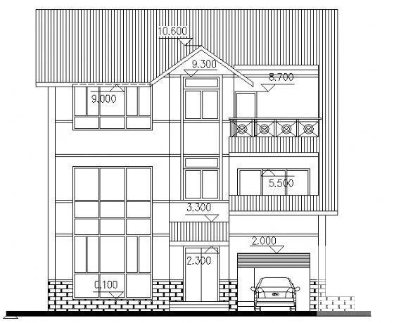 简单别墅建筑CAD图纸 - 4
