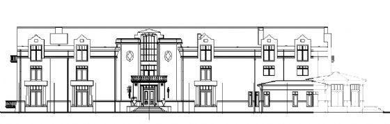 3层圆形英式别墅建筑CAD施工图纸 - 1