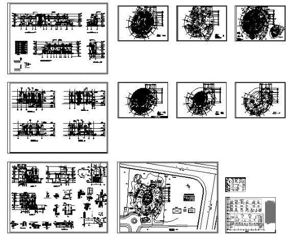 3层圆形英式别墅建筑CAD施工图纸 - 3