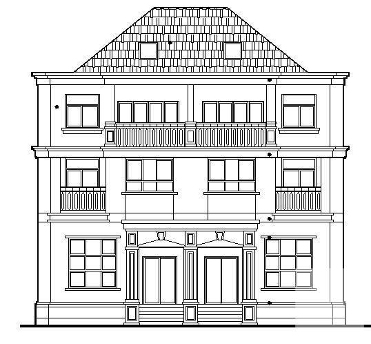 双拼别墅建筑CAD施工图纸 - 2
