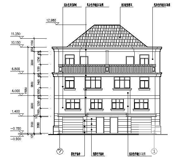 双拼别墅建筑CAD施工图纸 - 3