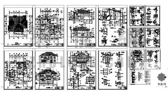 2层详细美式别墅建筑CAD施工图纸 - 4