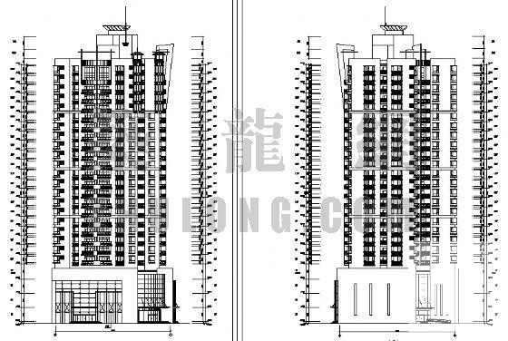 25层商住楼建筑CAD施工图纸 - 1