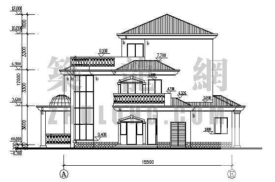 3层别墅建筑设计方案设计CAD施工图纸 - 4