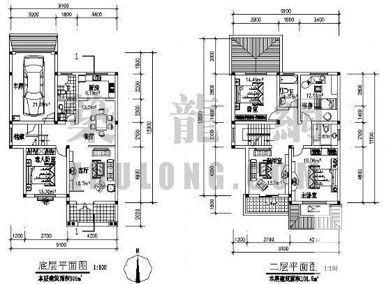 建的3层别墅建筑CAD图纸 - 3