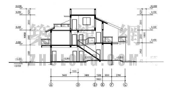 3层联排独院式别墅建筑CAD图纸 - 1