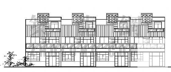 3层联排独院式别墅建筑CAD图纸 - 3