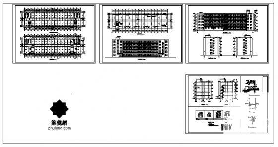 公司宿舍楼建筑CAD施工图纸 - 1