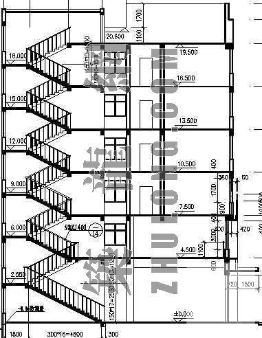 框架结构多层综合楼建筑CAD施工图纸 - 3