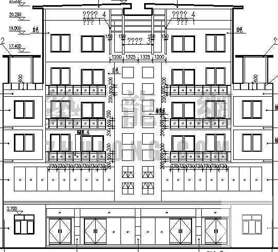 底商多层框架结构住宅楼建筑CAD图纸 - 1