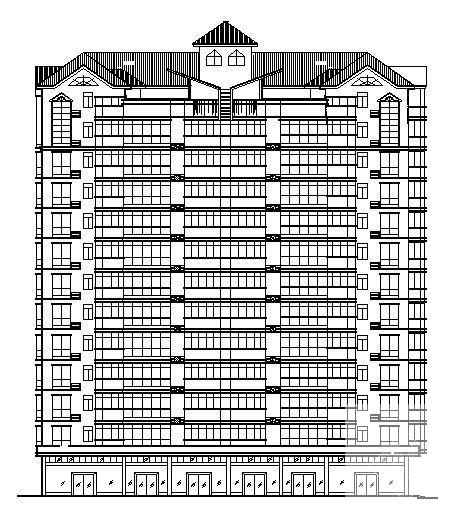 精美12层商住楼CAD施工图纸 - 2