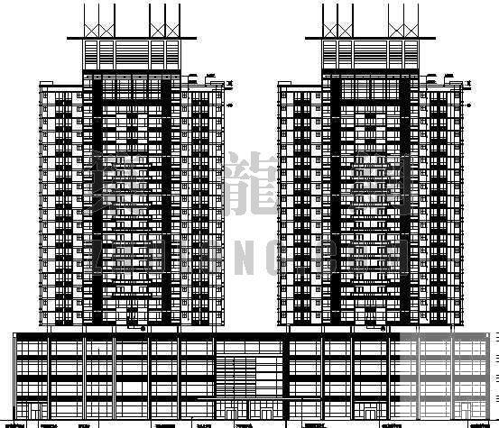 精美商住楼建筑CAD施工图纸 - 1