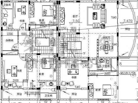 私人别墅建筑结构电气给排水CAD施工图纸 - 4