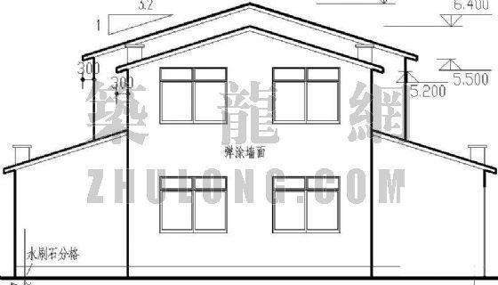 村镇小别墅建筑CAD施工图纸 - 1