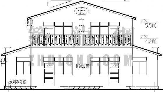 村镇小别墅建筑CAD施工图纸 - 2