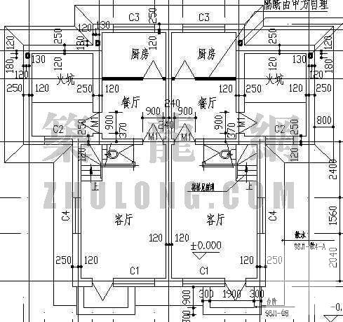 村镇小别墅建筑CAD施工图纸 - 4