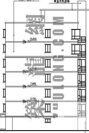 单位宿舍公寓楼建筑CAD施工图纸 - 1