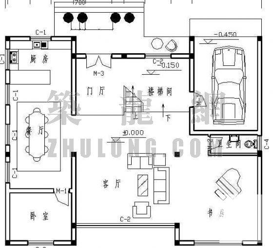 别墅建筑结构CAD施工图纸 - 3