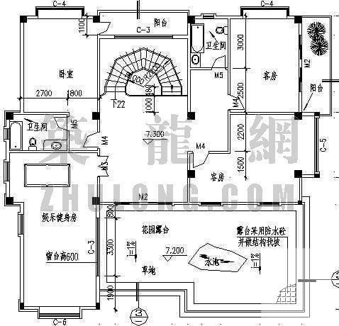 精美3层别墅建筑CAD图纸 - 1