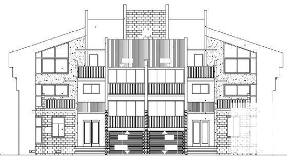 联体别墅建筑CAD施工图纸 - 1