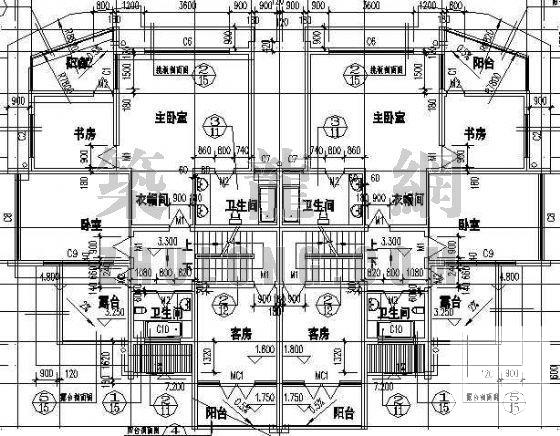 联体别墅建筑CAD施工图纸 - 4