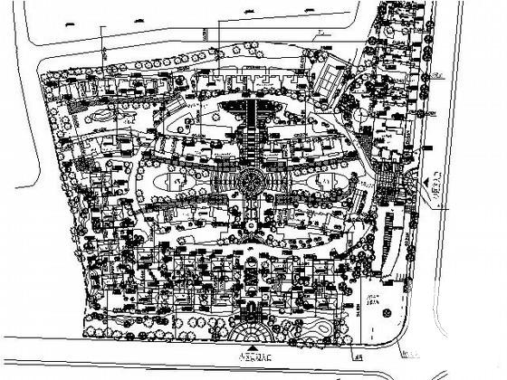 方形地块小区规划建筑总CAD图纸 - 1