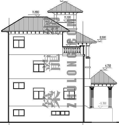 小康别墅建筑CAD施工图纸 - 2
