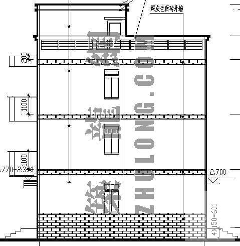 砖混结构3层小康型别墅建筑CAD施工图纸 - 1