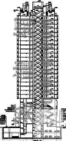 24层商住楼建筑CAD施工图纸 - 1