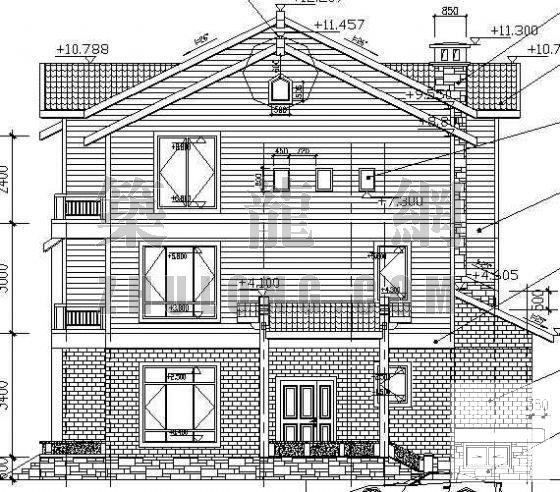 西湖别墅单体建筑CAD图纸 - 1