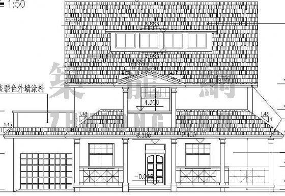 花园别墅B型建筑施工CAD图纸 - 1