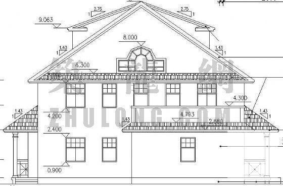 花园别墅B型建筑施工CAD图纸 - 2